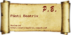 Pásti Beatrix névjegykártya